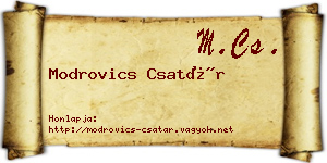 Modrovics Csatár névjegykártya